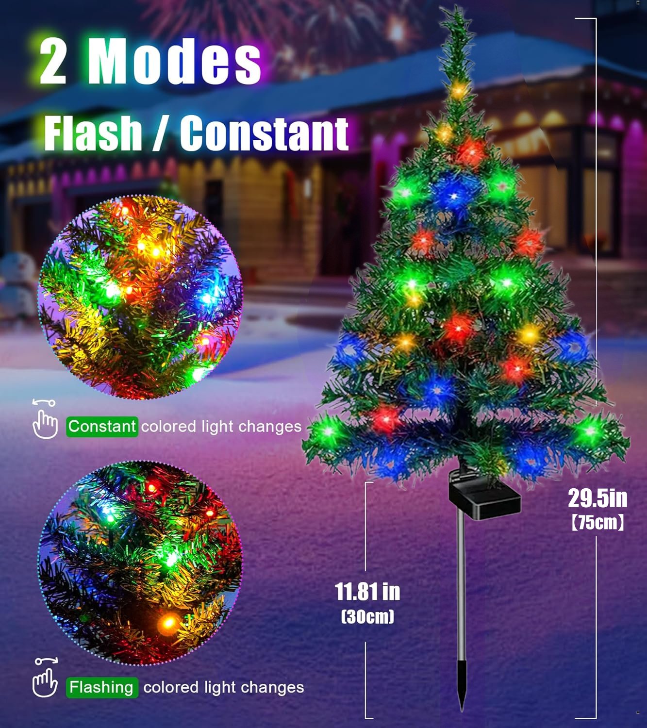 Solar Christmas tree lights holiday decorations