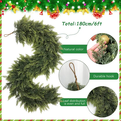 🎅⛄2025 Christmas Artificial Cedar Garland🎄