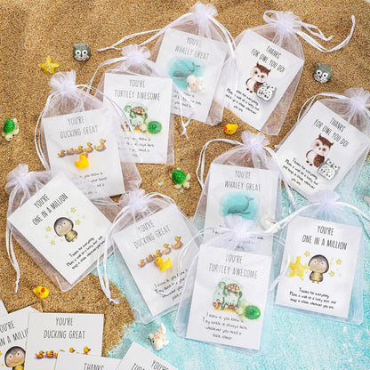 🎁Employee Appreciation Gifts – Funny Resin Animals with Thank You Cards