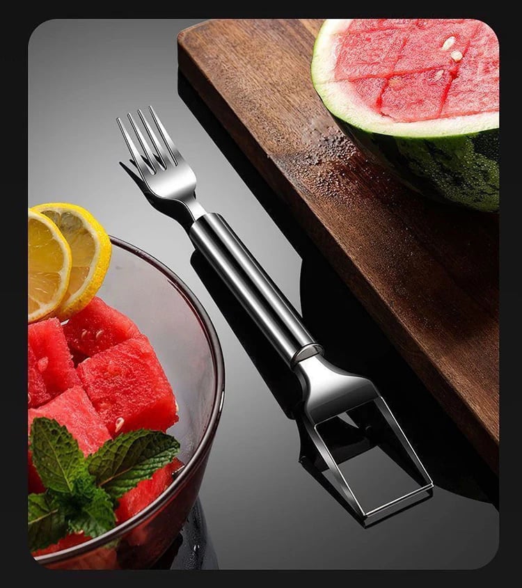🍉 Effortless Fruit Prep✨ 2-in-1 Fruit Cutter & Fork – For Quick and Easy Fruit Serving! 🍓