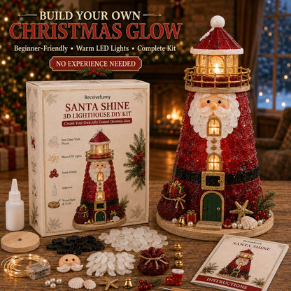 🎅 2026 Christmas Gift --🎄Beginner-Friendly DIY Lighted Christmas Character Sea Glass-Style Lighthouse Kit Collection | Complete Kit with Sea Glass-Style Pieces, LED Lights & Step-by-Step Guide Included 💕