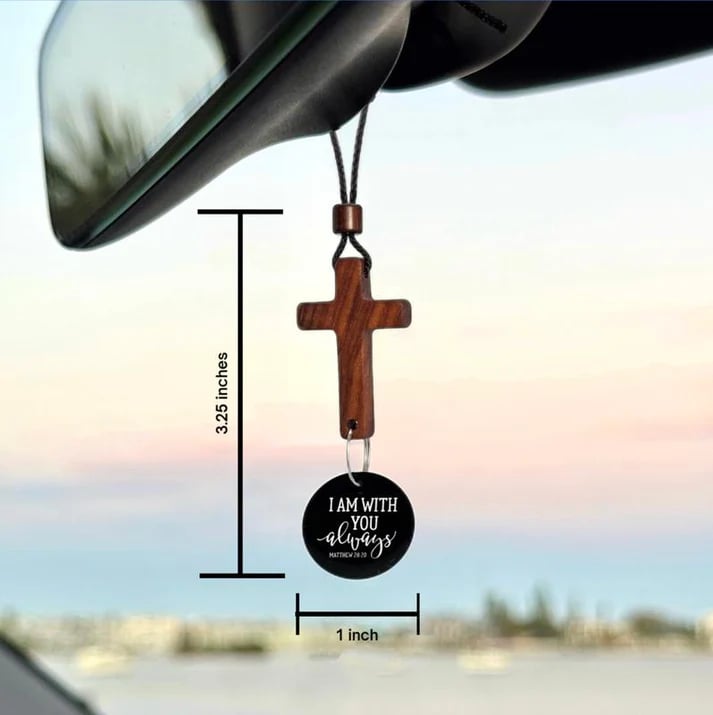 ✝️Bible Verse Car Rearview Hanging Cross Ornament