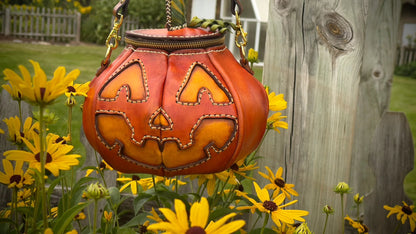 🎃handmade leather Pumpkin Bag(✨Same as in the video)