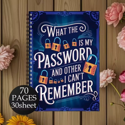 🔥 📅Funny Password Notebook - Spiral Bound with Lock Icons & Funny Security Phrases✍️