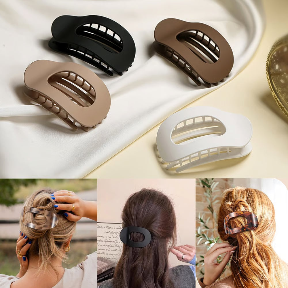 Effortless Style, Flawless Hold: No-Crease Matte Hair Clips(4-Piece Set)