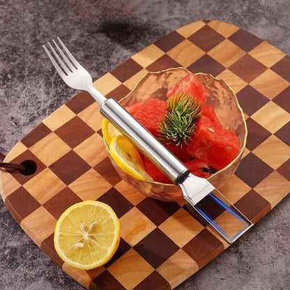 🍉 Effortless Fruit Prep✨ 2-in-1 Fruit Cutter & Fork – For Quick and Easy Fruit Serving! 🍓