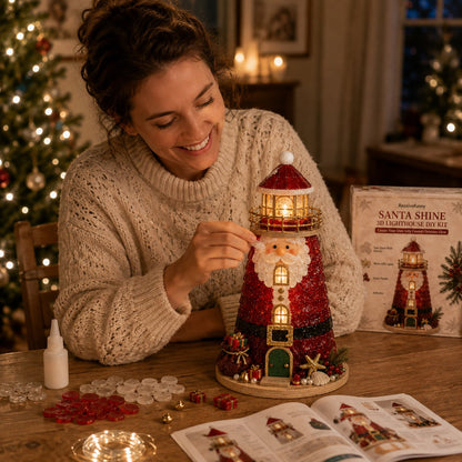 🎅 2026 Christmas Gift --🎄Beginner-Friendly DIY Lighted Christmas Character Sea Glass-Style Lighthouse Kit Collection | Complete Kit with Sea Glass-Style Pieces, LED Lights & Step-by-Step Guide Included 💕