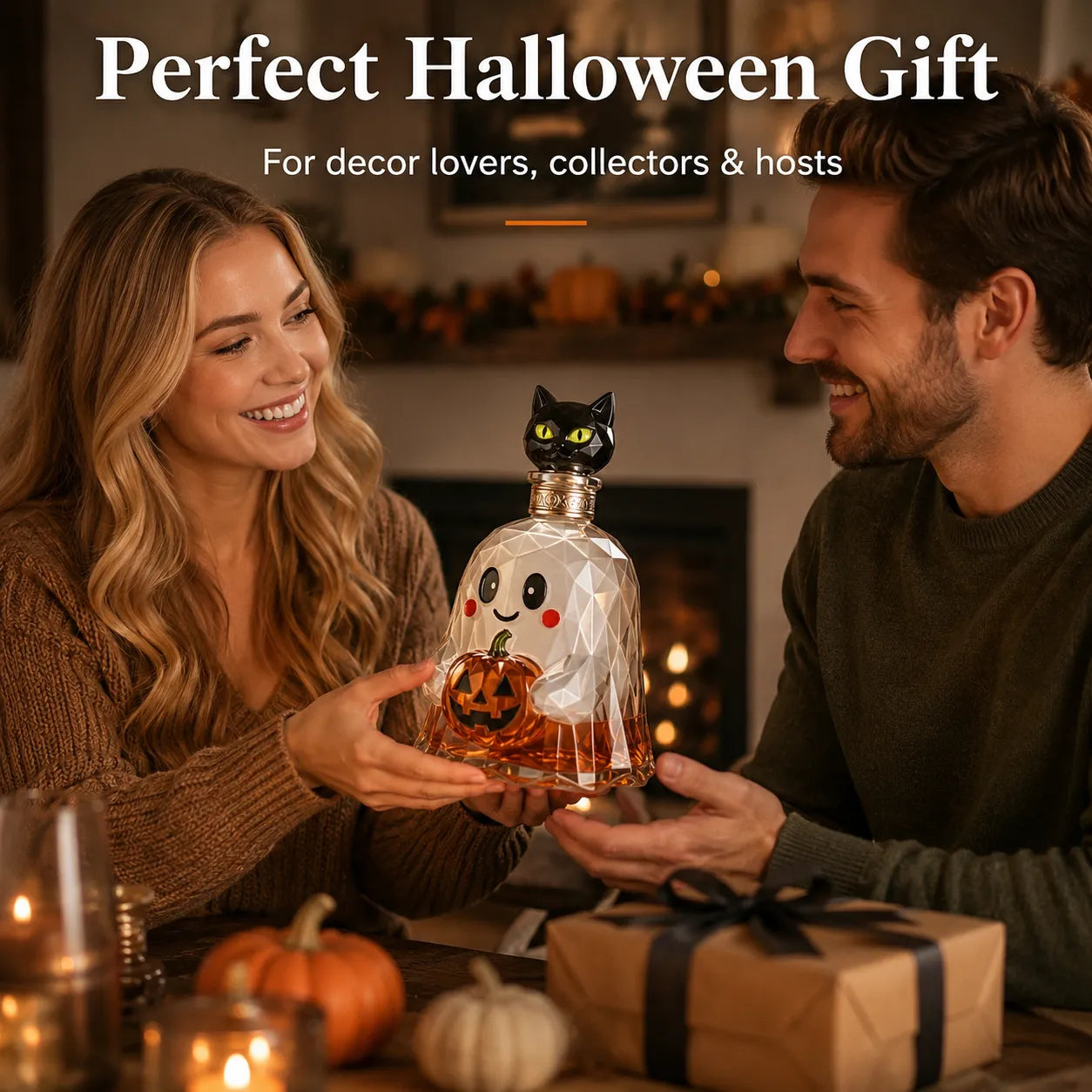 🔥HOT SALE🔥Ghost Pumpkin Halloween Decanter 🎃 Spooky Glass Whiskey Bottle 💥Buy 3 Get Free Shipment💥