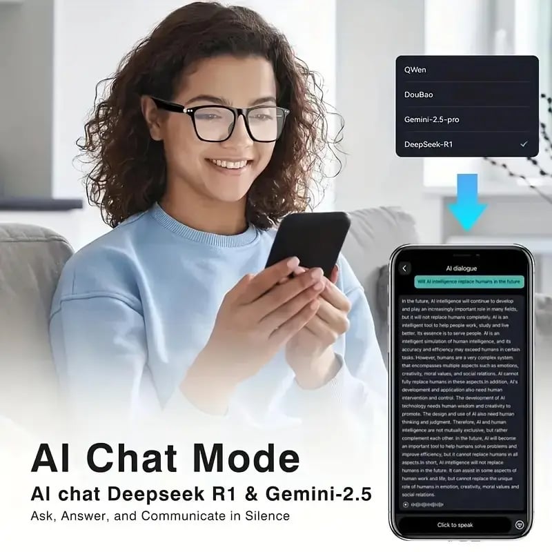 🔥 AI Interpretation Smart Glasses🕶️164-Language Translation, Photochromic Lenses, AI Chat & Hands-Free Audio