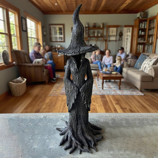 🔥 🧙‍♀️💫Hand-Painted Enchanting Witch Statue: The Guardian of Your Home