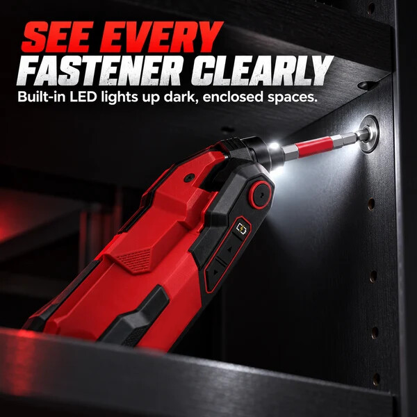 ⚡ Powered Hex Key Driver Kit – 3-Angle Folding Head, LED Light & 27-Piece Bit Set