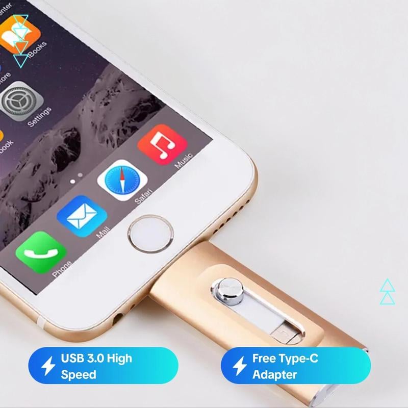 3 in 1 Flash Drive, Portable High Speed USB 3.0 Memory Storage