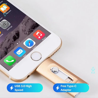 3 in 1 Flash Drive, Portable High Speed USB 3.0 Memory Storage