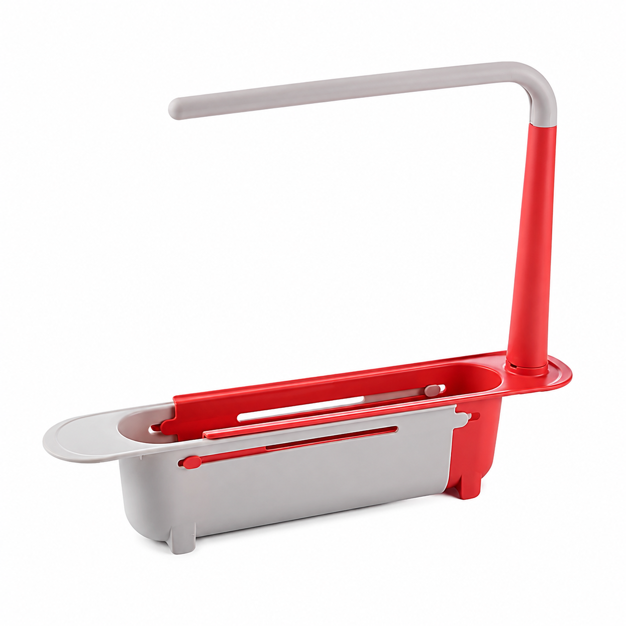 ✨ 2-in-1 Sink Organizer Rack – Expandable Sponge Holder & Kitchen Towel Drying Bar