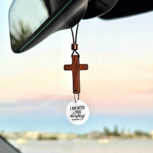 ✝️Bible Verse Car Rearview Hanging Cross Ornament
