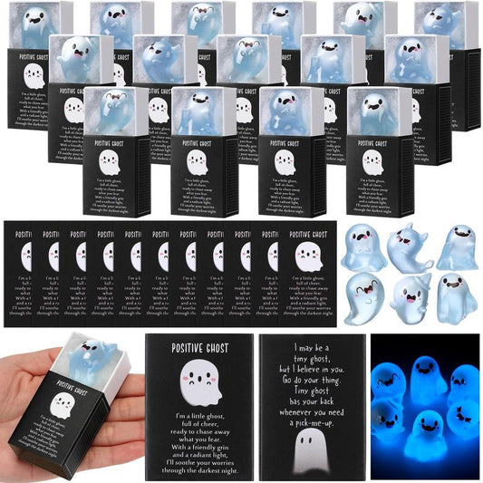 🎃Halloween Sale 👻Glow in the Dark Mini Ghost Figures with Box（set of 36）