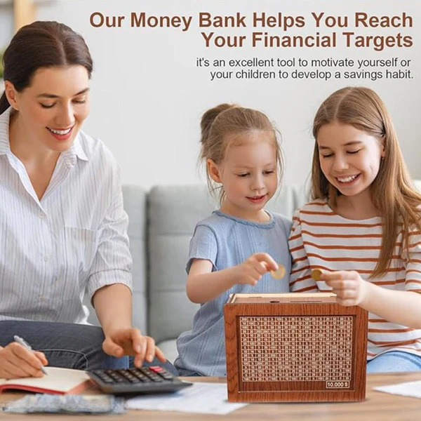 🎁Family Fun Savings Box🎁 Wooden Cash Saving Box