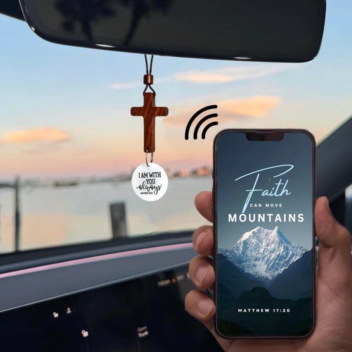 ✝️Bible Verse Car Rearview Hanging Cross Ornament