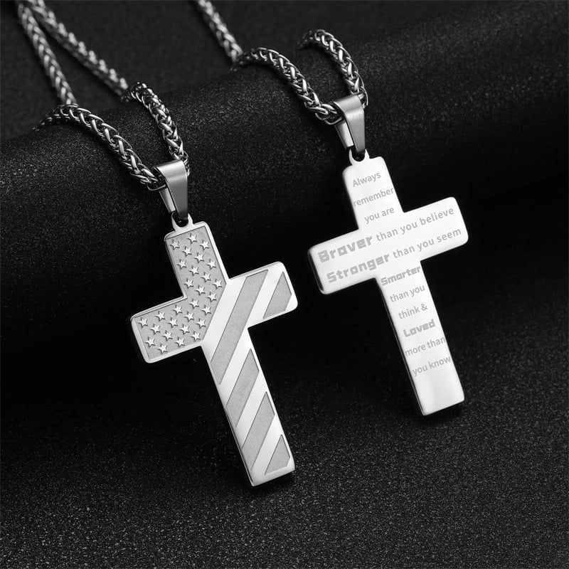 ✨Flag Cross Necklace,Best Gifts