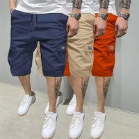 Blue + khaki + orange