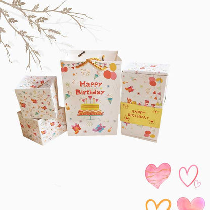 20 Bounces Surprise Gift Box with Flying Butterfly Toys Explosion Unique Folding Bouncing Red Envelope Cash Box