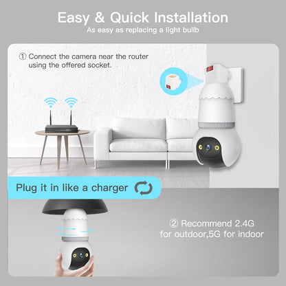 4MP Light Bulb Security Camera 5G