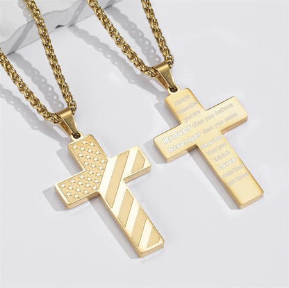 ✨Flag Cross Necklace,Best Gifts