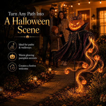 👑🎃 Pumpkin King Halloween Yard Decor|Solar Operated Day‐Night Ornament For Garden