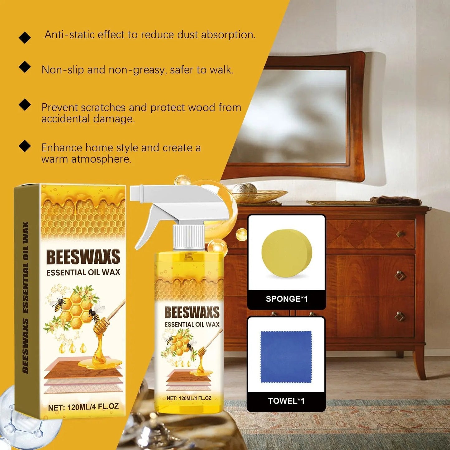 Beeswax Wood Polish Spray