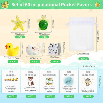🎁Employee Appreciation Gifts – Funny Resin Animals with Thank You Cards