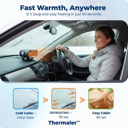 2-in-1 Portable Car Heater with 360° Rotation