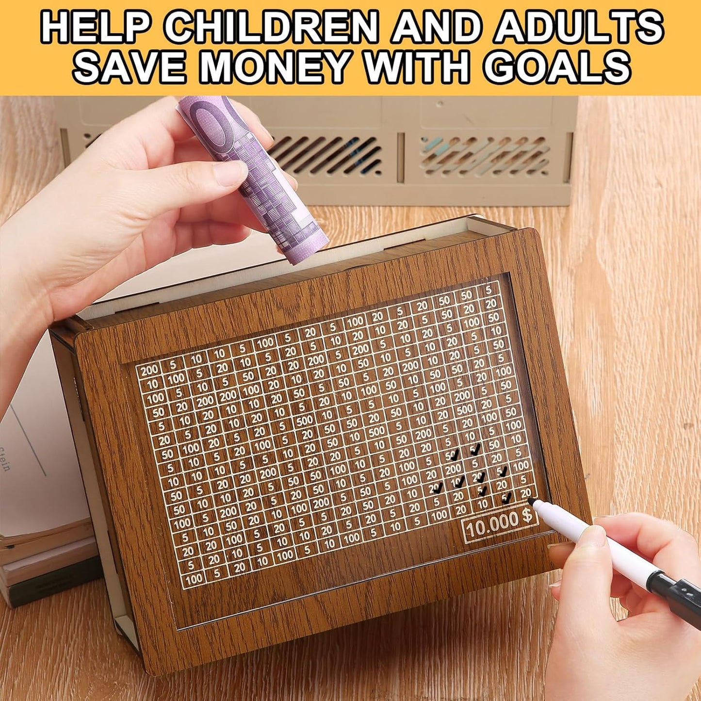 🎁Family Fun Savings Box🎁 Wooden Cash Saving Box