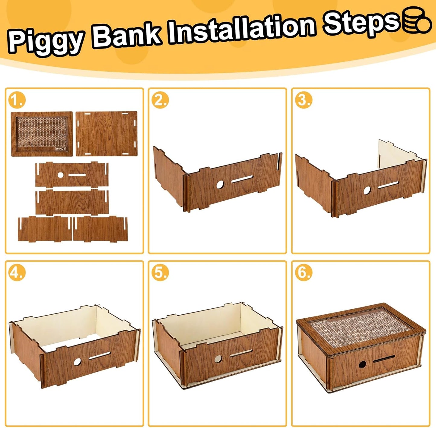 🎁Family Fun Savings Box🎁 Wooden Cash Saving Box