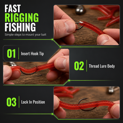 📢📢50% OFF !! ⏰Simulation Earthworm Soft Fishing Lures Shrimp Scented Artificial Worm Baits for Freshwater and Saltwater Pack of 50 or 100