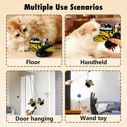 Interactive Electric Butterfly & Bluebird Cat Toy – 3 Flying Modes USB Rechargeable Teaser
