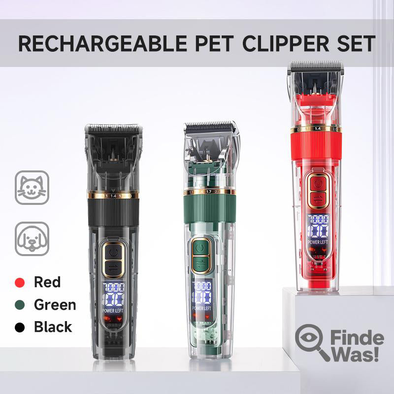 🎉 2026 Sale ! 💰Quiet LED Display Pet Hair Clipper｜Cordless Low Noise Dog Cat Grooming Trimmer ✨