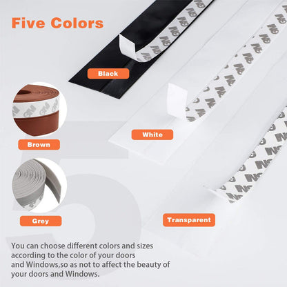 ✨16.4Ft Door Weather Stripping | Adhesive Draft Stopper Seal Strip for Doors, Windows & Shower Doors