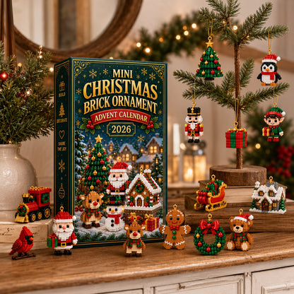 ⏳ Last day to save 49% – 🎄 24-Day Mini Christmas Ornament Advent Calendar | 24 unique festive buildable designs with hanging loops—perfect for decorating Christmas trees, wreaths, and holiday displays 🧱
