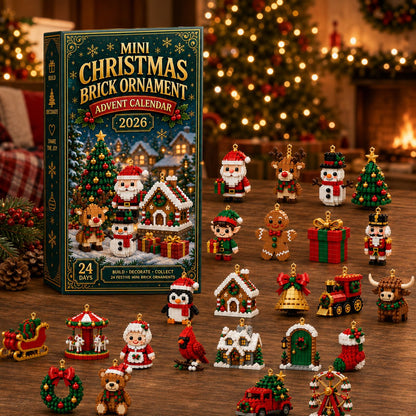 ⏳ Last day to save 49% – 🎄 24-Day Mini Christmas Ornament Advent Calendar | 24 unique festive buildable designs with hanging loops—perfect for decorating Christmas trees, wreaths, and holiday displays 🧱