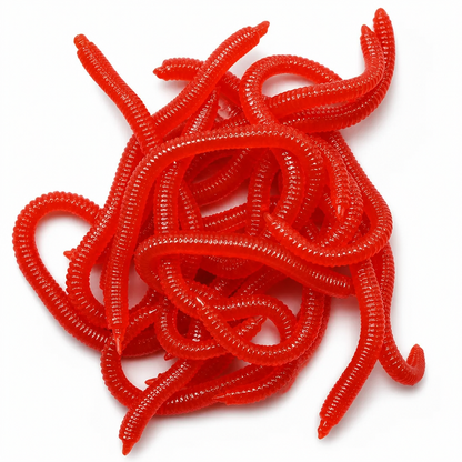 📢📢50% OFF !! ⏰Simulation Earthworm Soft Fishing Lures Shrimp Scented Artificial Worm Baits for Freshwater and Saltwater Pack of 50 or 100