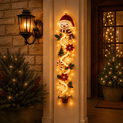 ⏳ Last Day 49% OFF – 🎄MerryCascade™ Glowing Christmas Door Hanger | 6 Festive Light Designs✨