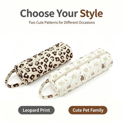 🎒Quilted Multi‐Purpose Storage Bag, Portable Zipper Cosmetic Makeup Pouch with Handle