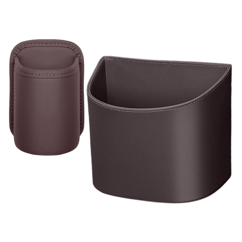 Leather Car Door Cup Holder – Wide‑mouth opening, easy reach for drinks & phone. Clip‑on secure fit. PU leather, tough & stylish. 🛡️✨