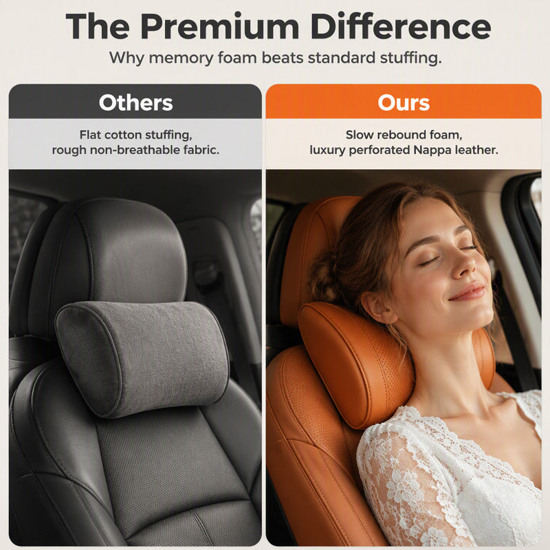 Memory Foam Car Neck Pillow – 3D contoured support