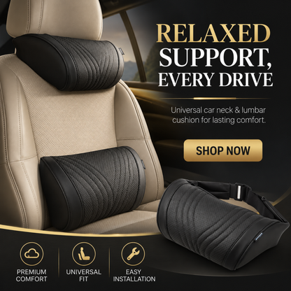 🚗💤 Relieve Driving Fatigue! Universal Memory Foam Car Headrest Neck Pillow, Ergonomic Support Auto Neck Cushion for Long Road Trips